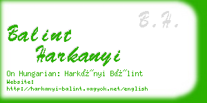 balint harkanyi business card